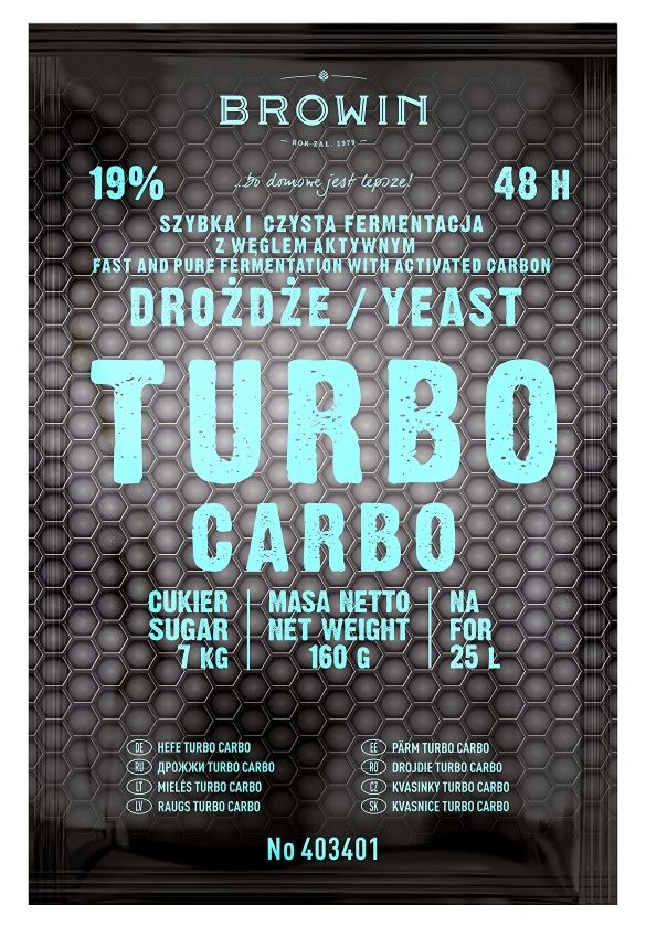 Drożdże gorzelnicze TURBO CARBO 160g Browin