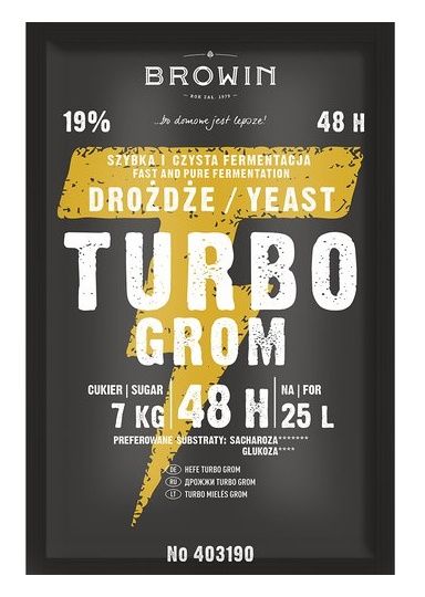 Drożdże gorzelnicze TURBO GROM 48h 150g Browin 