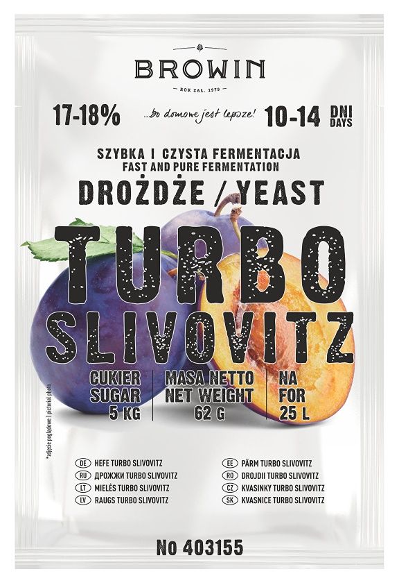 Drożdże gorzelnicze TURBO Slivovitz Browin