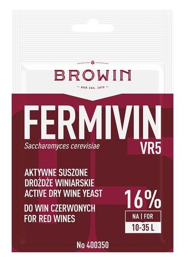 Drożdże suszone do win białych, czerwonych i różowych Fermivin VR5 7g Browin