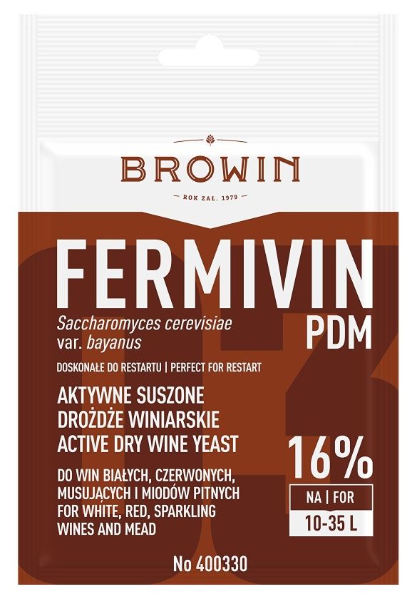 Drożdże suszone do win białych i czerwonych Fermivin PDM 7g Browin