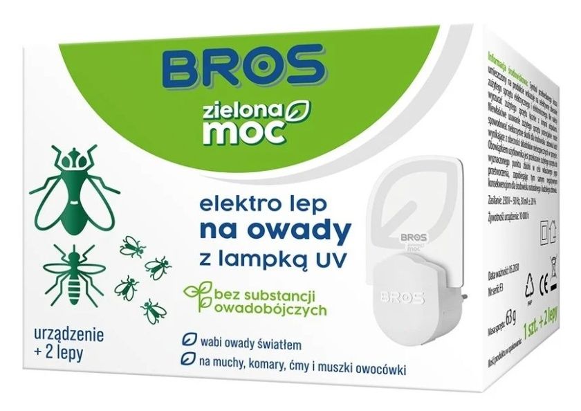 Elektro lep na owady z lampką UV + 2 lepy Zielona Moc Bros