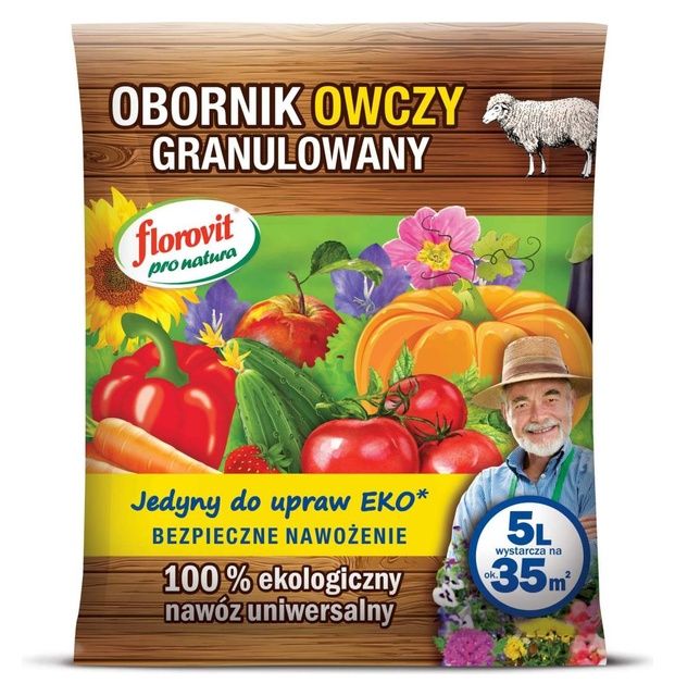 Nawóz PRO NATURA obornik granulowany owczy 1 l - 10 l Florovit 