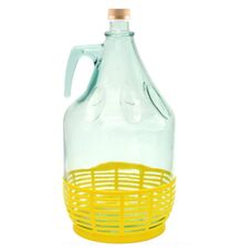 Gąsior z uchwytem i zakrętką w koszyczku plastikowym 5 L Biowin
