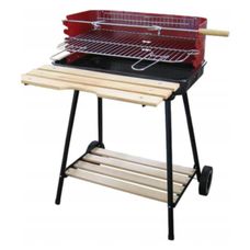 Grill prostokątny z drewnianymi półkami AR218