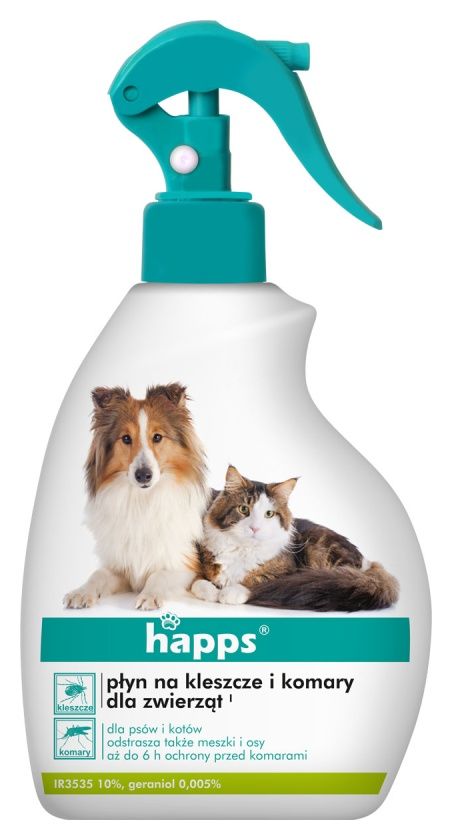 Płyn na kleszcze i komary dla zwierząt 200ml HAPPS