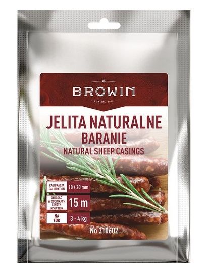 Jelita naturalne baranie 18-20mm 15m Browin