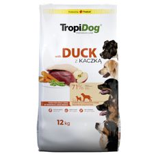 Karma dla psów średnich i dużych Kaczka i Ryż 12kg TropiDog