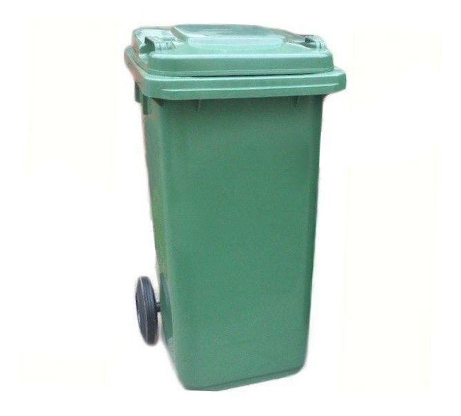 Kosz na śmieci plastikowy zielony 120L