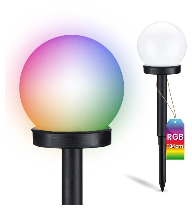 Lampa ogrodowa solarna Atris RGB kula fi 10cm Lumiled