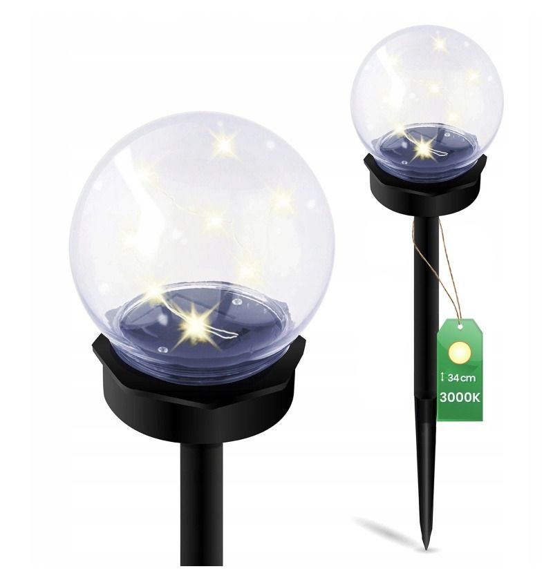 Lampa ogrodowa solarna GLORIS kula fi 10cm Lumiled1