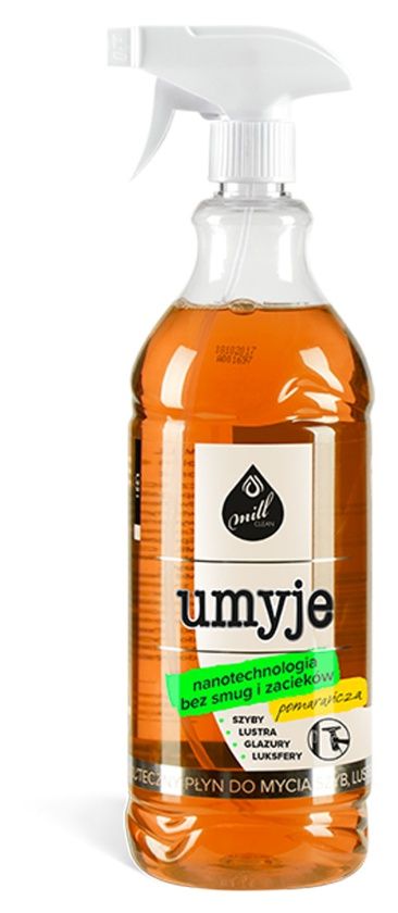 Mill clean Umyje płyn do mycia szyb, luster, glazury pomarańcza 1,22 l