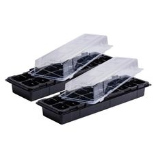 Miniszklarenka 47 x 16cm czarna - 18 doniczek 2szt VEFI
