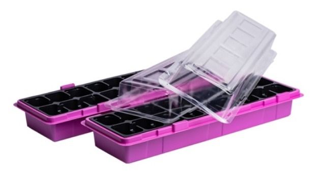 Miniszklarenka 47 x 16cm różowa - 18 doniczek 2szt VEFI