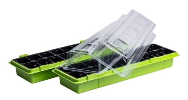 Miniszklarenka 47 x 16cm zielona - 18 doniczek 2szt VEFI