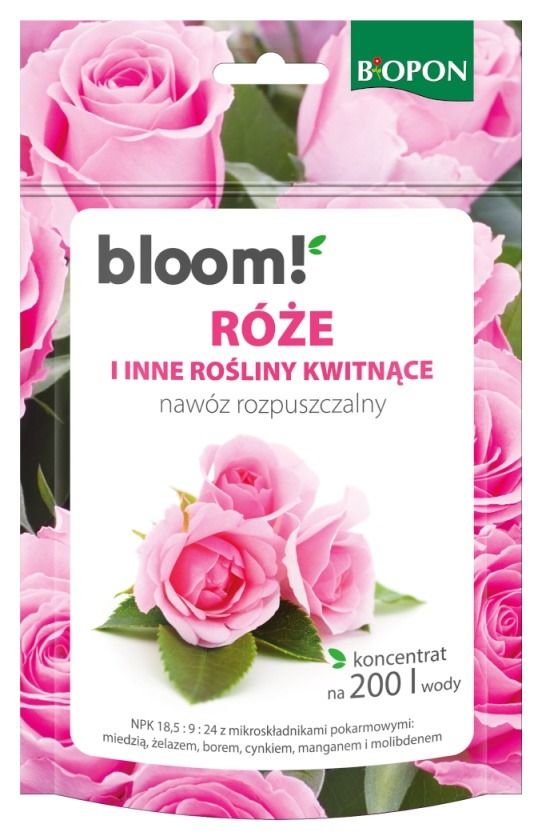 Nawóz rozpuszczalny Róże i inne kwiaty kwitnące BLOOM 200g Bopon1