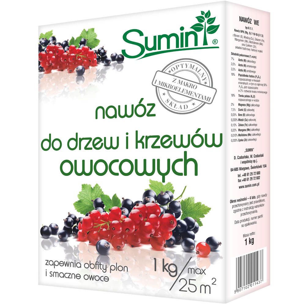 Naw&oacute;z do drzew i krzew&oacute;w owocowych Sumin