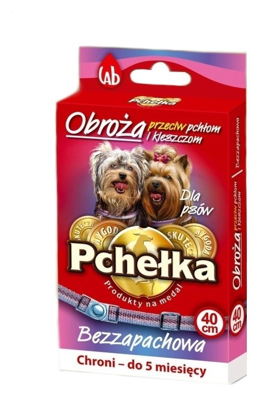 Obroża przeciw pchłom i kleszczom bezzapachowa dla psów 40cm Pchełka1