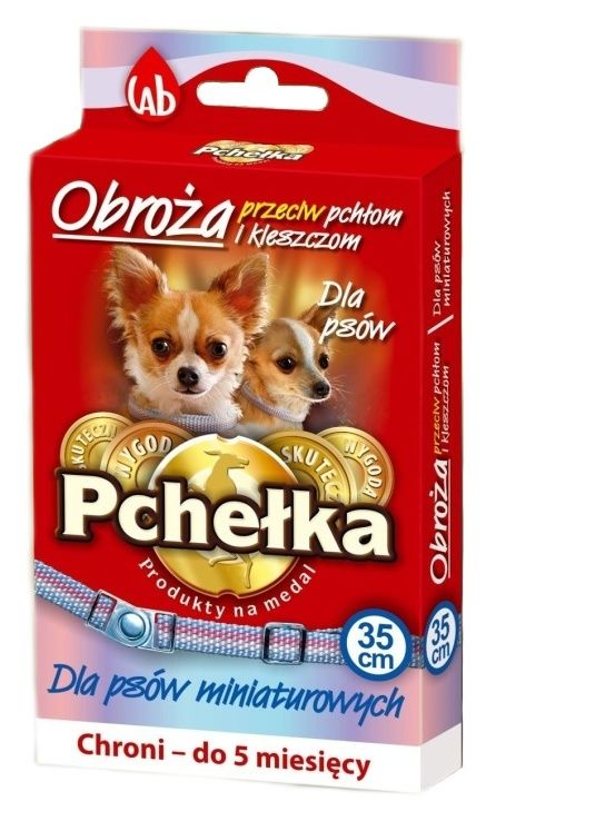 Obroża przeciw pchłom i kleszczom dla psów miniaturowych 35cm Pchełka1