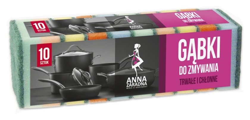 Gąbka kuchenna10szt Anna Zaradna