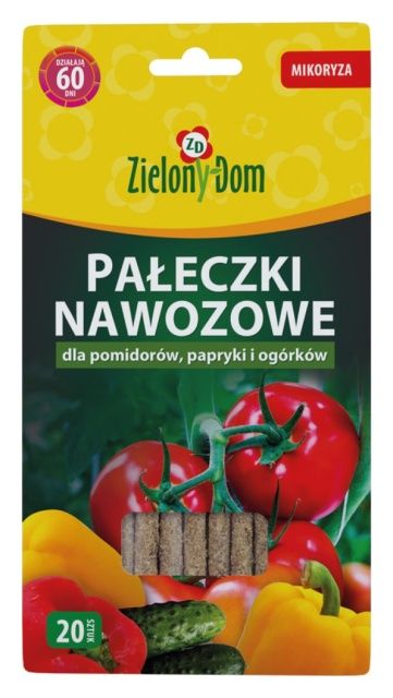 Pałeczki nawozowe do pomidor&oacute;w, papryki i og&oacute;rk&oacute;w 20 sztuk Zielony Dom