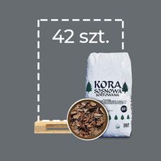Kora sosnowa frakcja średnia 80L Kor-Drew paleta 42 sztuki
