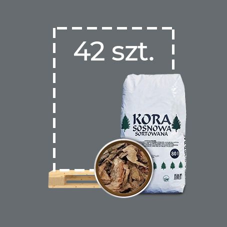 Kora sosnowa frakcja gruba 80L Kor-drew 42 szt. paleta