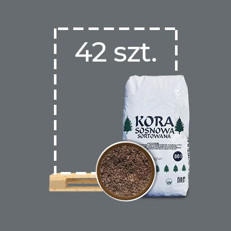 Kora sosnowa frakcja mielona 80L Kor-drew paleta 42 sztuk