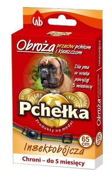 Obroża na pchły i kleszcze dla psa TĘCZA 65cm Pchełka