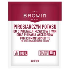 Do stabilizacji nastawów i win oraz dezynfekcji Pirosiarczyn potasu 10g Browin
