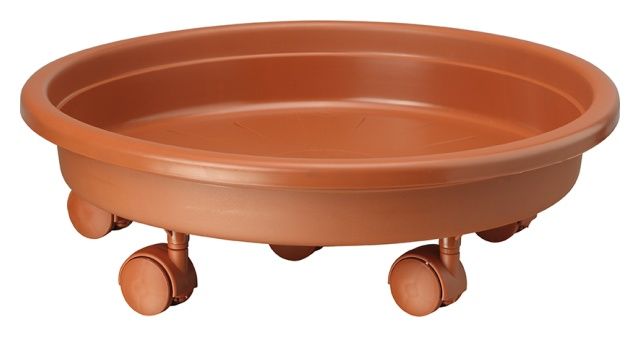 Podstawka Afro na kółkach fi 360 mm h 110 mm terakota Form-Plastic