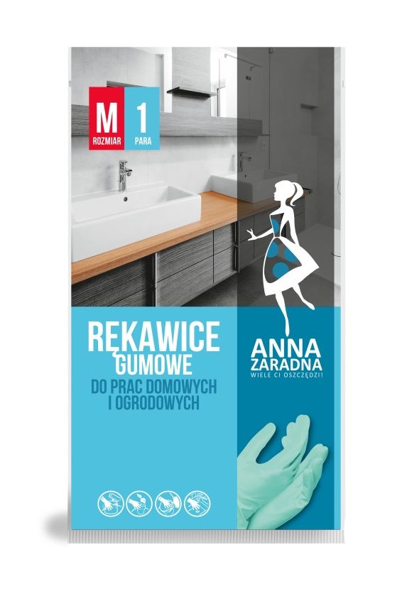 Rękawice gumowe rozmiar M Anna Zaradna