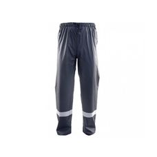 Spodnie przeciwdeszczowe z pasami odblaskowymi.