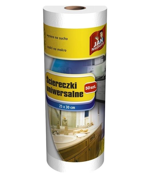 Ściereczki na rolce białe 50szt Jan Niezbędny