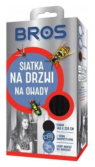 Siatka na drzwi 140x220 czarna Bros11