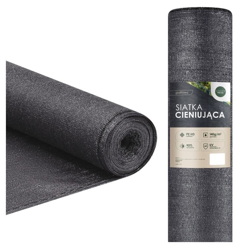 Siatka cieniująca 90% 140g grafit Garden Rosa1