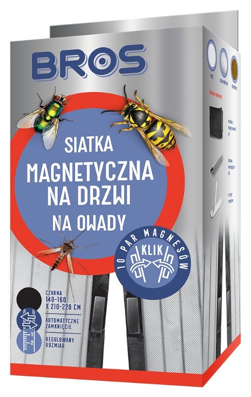 Siatka magnetyczna na drzwi 160x220 cm czarna Bros