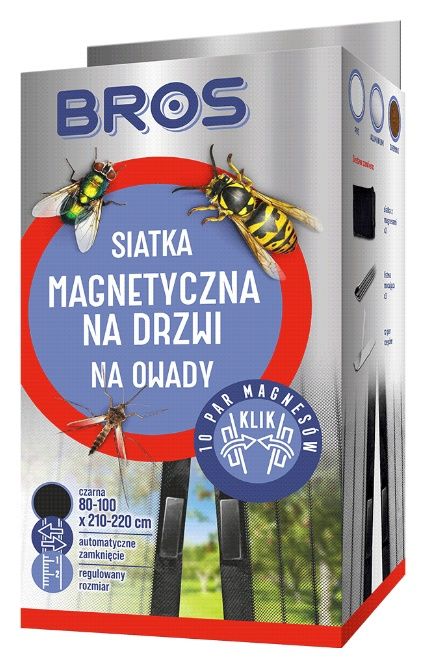 Siatka magnetyczna na drzwi KLIK 100x220 cm czarna Bros