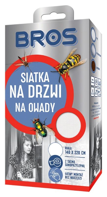 Siatka na drzwi 140x220 biała Bros1