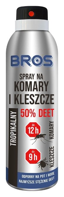 Spray na komary i kleszcze 90ml 50% DEET BROS
