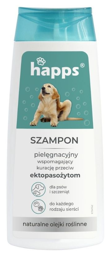 Szampon pielęgnacyjny przeciw ektopasożytom 200ml HAPPS