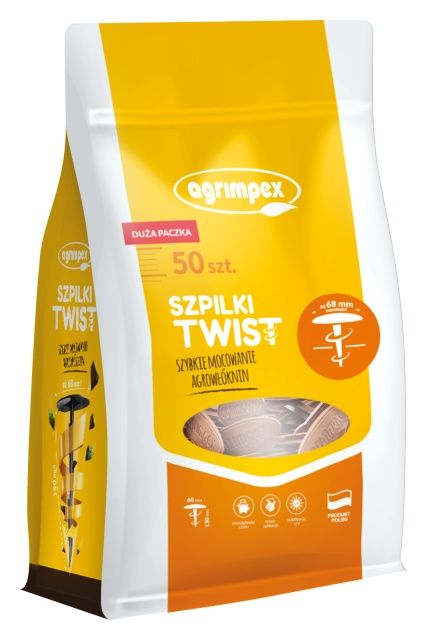 Szpilki do włókniny Twist czarne 50 sztuk Agrimpex