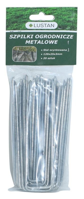 Szpilki ogrodnicze metalowe "U" 120/25/3 mm 20 sztuk Lustan1
