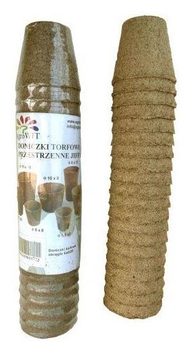 Torfowe doniczki okrągłe 7x8cm 20 sztuk Jiffy