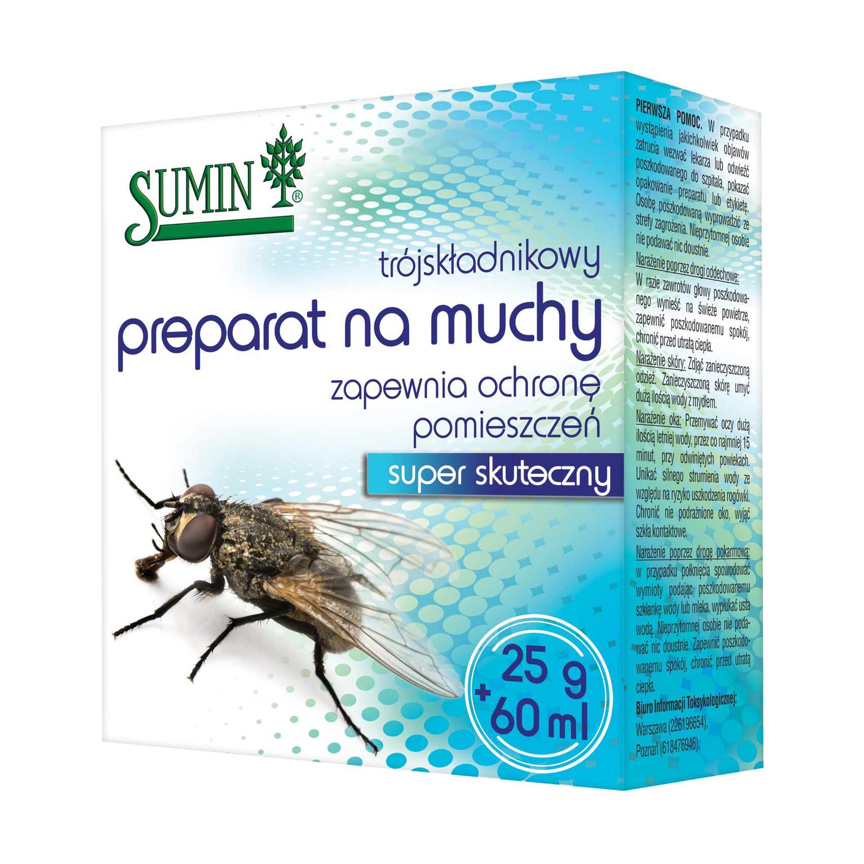 Trójskładnikowy preparat na muchy 25g+60ml Sumin