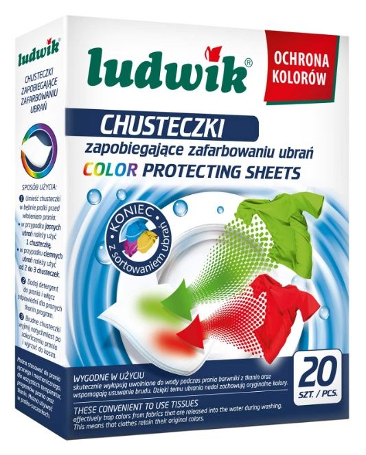 Chusteczki zapobiegające zafarbowaniu ubrań. 