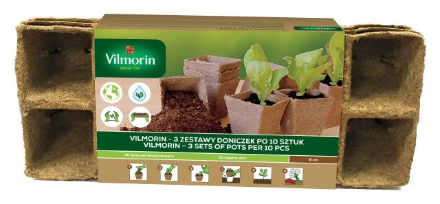 Doniczki torfowe Jiffy 6x6cm 3x10szt Vilmorin 