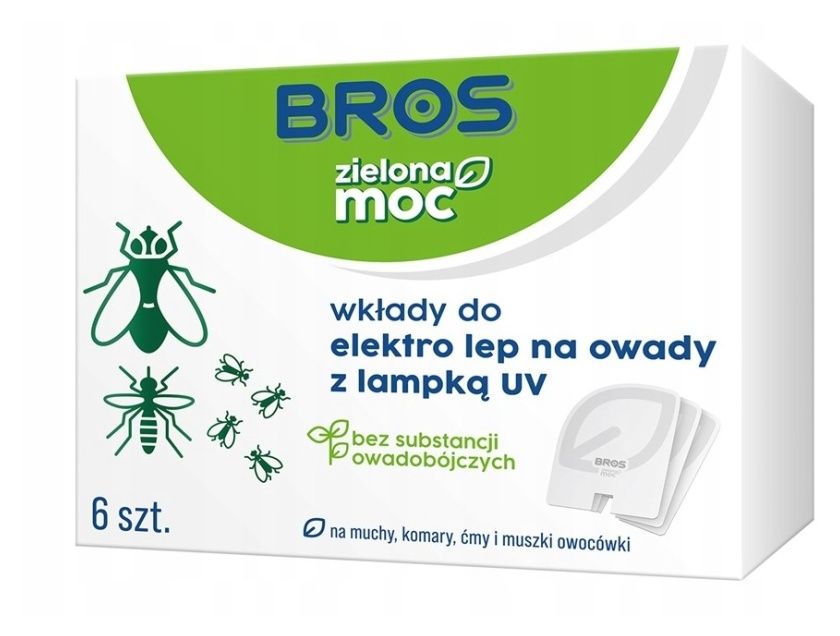 Wkłady do Elektro lep na owady z lampką UV 6szt Zielona Moc Bros