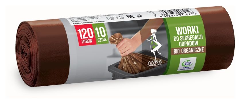 Worki do segregacji odpadów BIO 120 L 10 sztuk Anna Zaradna