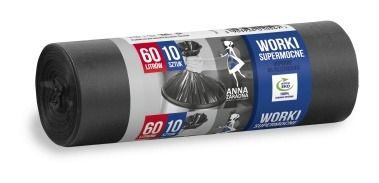 Worki na śmieci 60 L Supermocne 10 szt Anna Zaradna